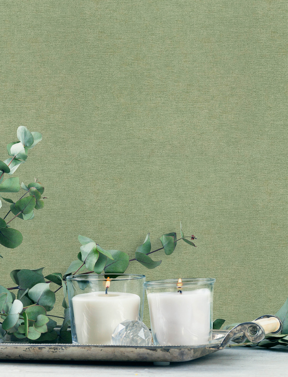 Chesapeake 4191-83041 Tansy Green Distressed Wallpaper