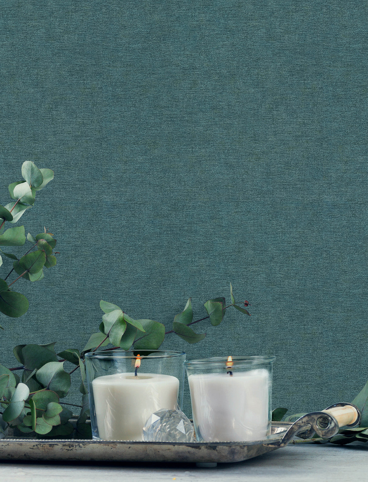 Chesapeake 4191-83042 Tansy Teal Distressed Wallpaper