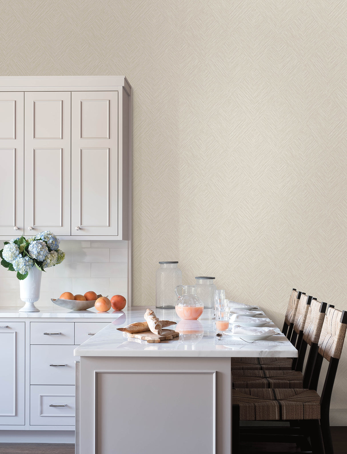 Chesapeake 4191-83043 Hollis Beige Textured Diamond Wallpape