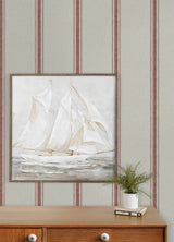Chesapeake 4192-12464 Linette Red Fabric Stripe Wallpaper