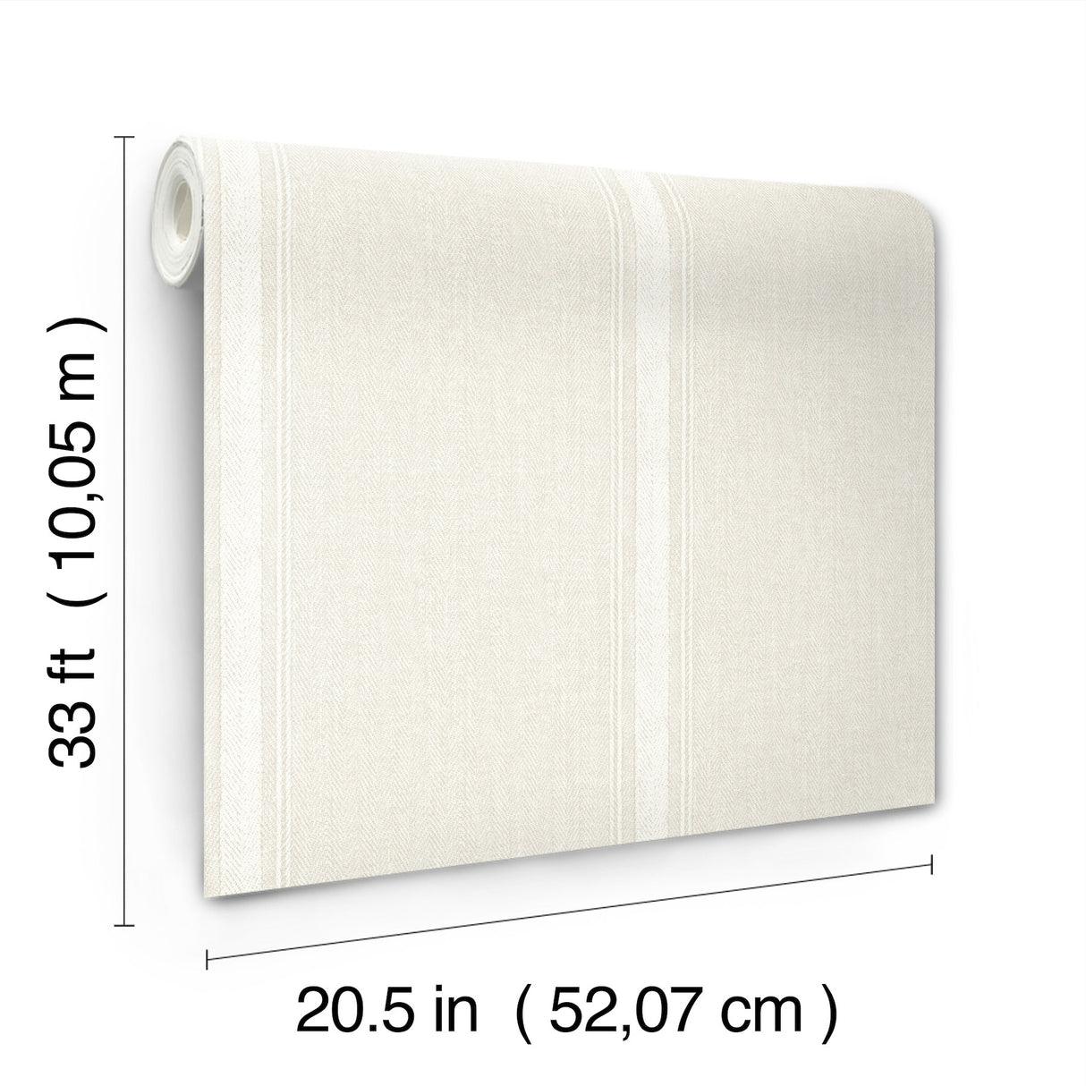 Chesapeake 4192-12465 Linette Cream Fabric Stripe Wallpaper