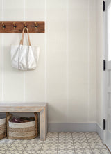 Chesapeake 4192-12465 Linette Cream Fabric Stripe Wallpaper