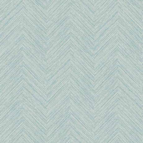Chesapeake 4192-13672 Caladesi Aqua Linen Chevron Wallpaper