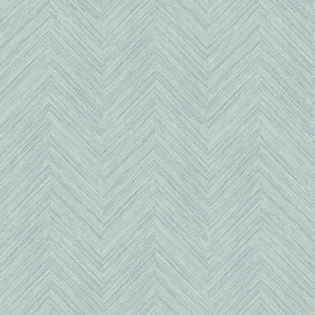 Chesapeake 4192-13672 Caladesi Aqua Linen Chevron Wallpaper