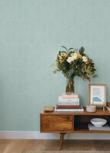 Chesapeake 4192-13672 Caladesi Aqua Linen Chevron Wallpaper