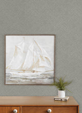 Chesapeake 4192-13674 Caladesi Dark Grey Linen Chevron Wallp
