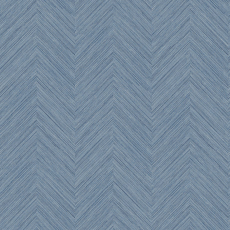 Chesapeake 4192-13678 Caladesi Blue Linen Chevron Wallpaper