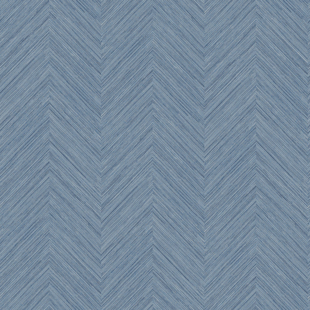 Chesapeake 4192-13678 Caladesi Blue Linen Chevron Wallpaper