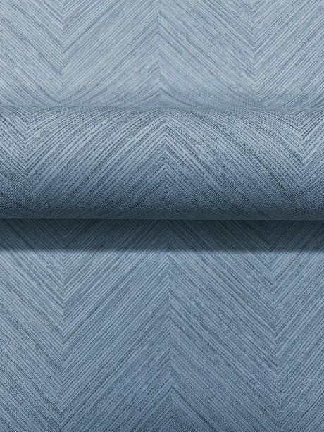 Chesapeake 4192-13678 Caladesi Blue Linen Chevron Wallpaper