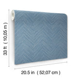 Chesapeake 4192-13678 Caladesi Blue Linen Chevron Wallpaper