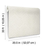 Chesapeake 4192-13679 Caladesi Light Grey Linen Chevron Wall
