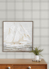 Chesapeake 4192-24478 Twain Dove Plaid Wallpaper