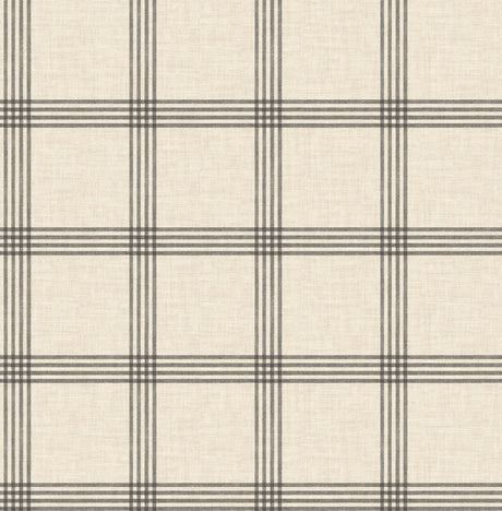Chesapeake 4192-24479 Twain Black Plaid Wallpaper