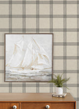 Chesapeake 4192-24479 Twain Black Plaid Wallpaper