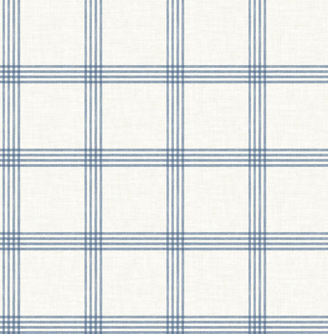 Chesapeake 4192-26993 Twain Denim Plaid Wallpaper