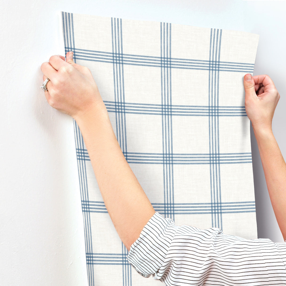 Chesapeake 4192-26993 Twain Denim Plaid Wallpaper
