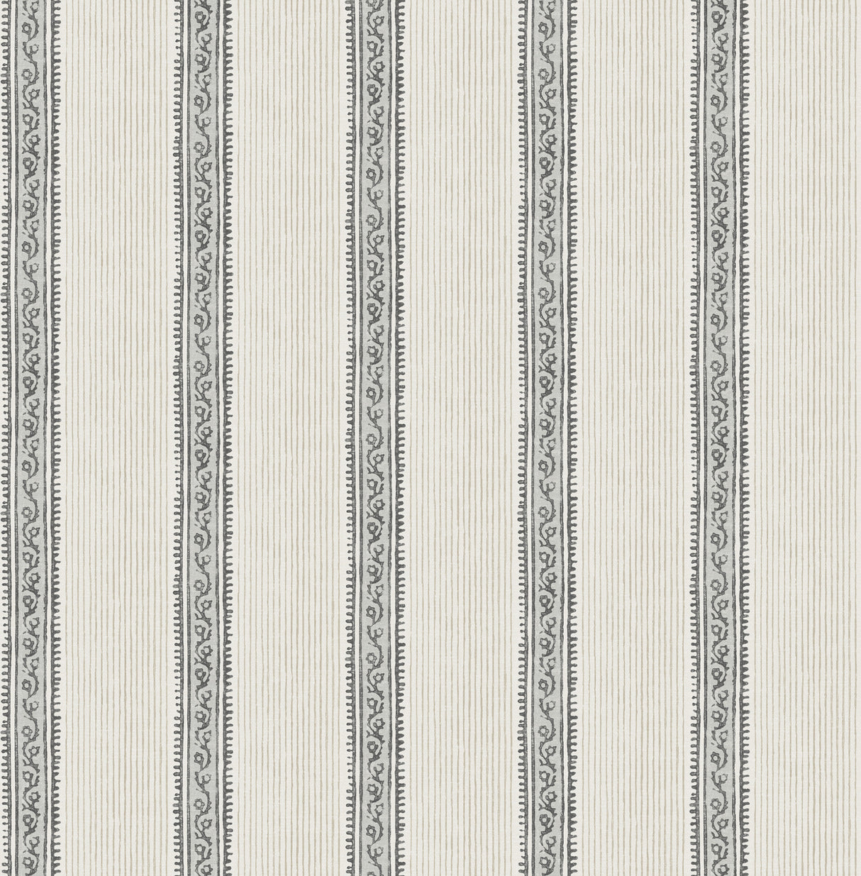 Chesapeake 4192-27426 Mandevilla Black Vine Stripe Wallpaper