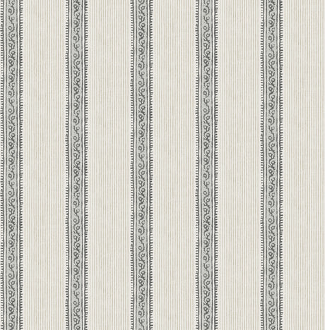 Chesapeake 4192-27426 Mandevilla Black Vine Stripe Wallpaper