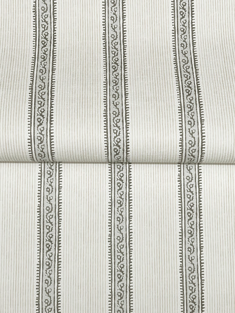 Chesapeake 4192-27426 Mandevilla Black Vine Stripe Wallpaper