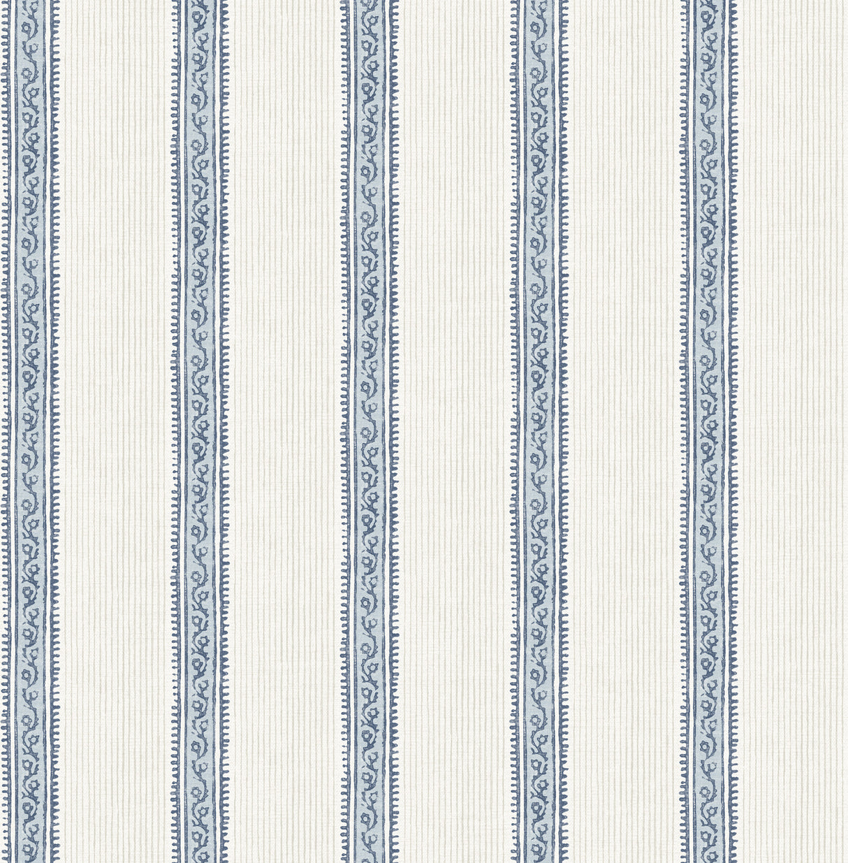 Chesapeake 4192-27428 Mandevilla Blue Vine Stripe Wallpaper