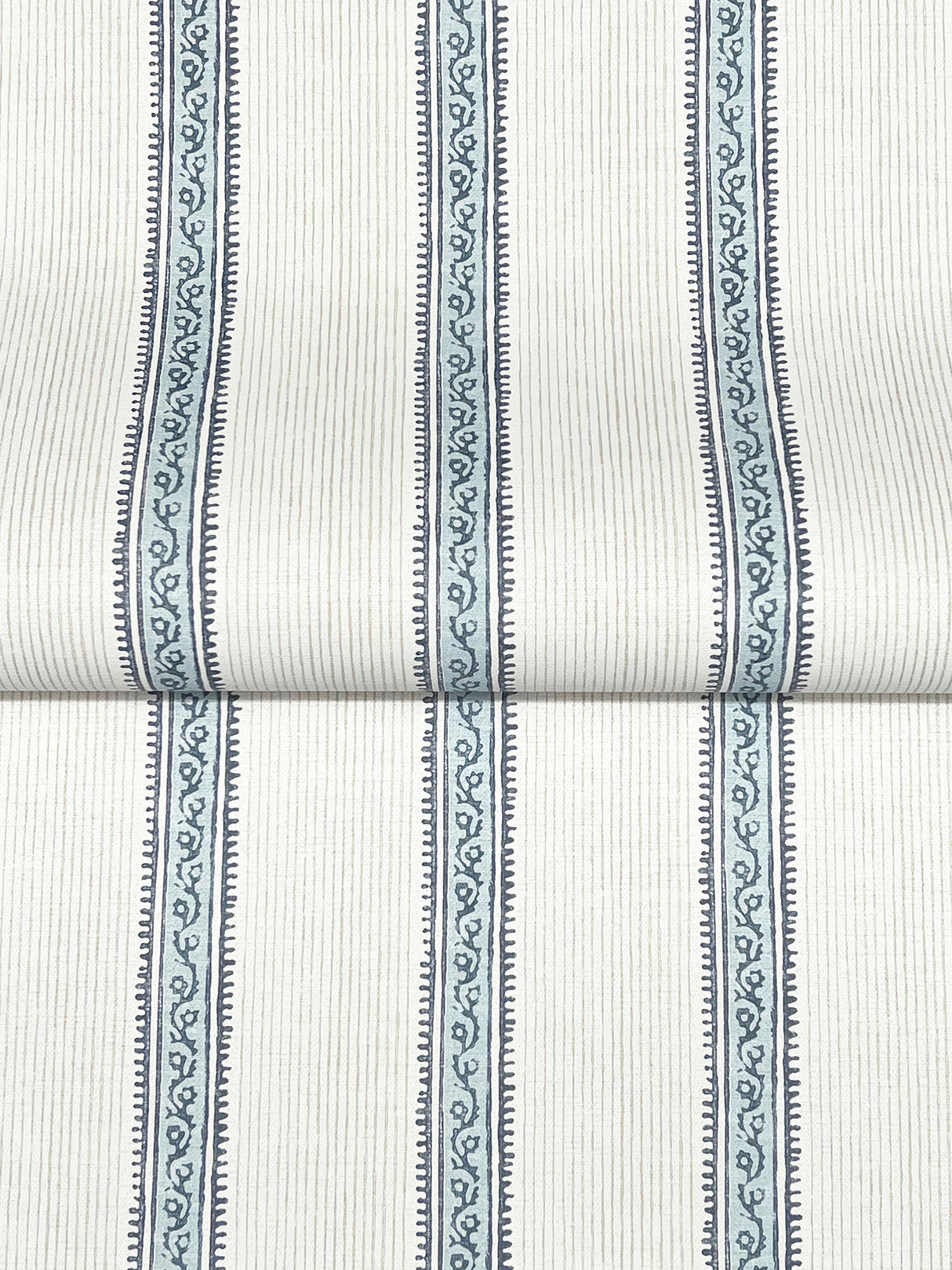 Chesapeake 4192-27428 Mandevilla Blue Vine Stripe Wallpaper