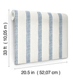 Chesapeake 4192-27428 Mandevilla Blue Vine Stripe Wallpaper