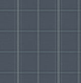 Chesapeake 4192-27605 Auberge Dark Blue Plaid Wallpaper