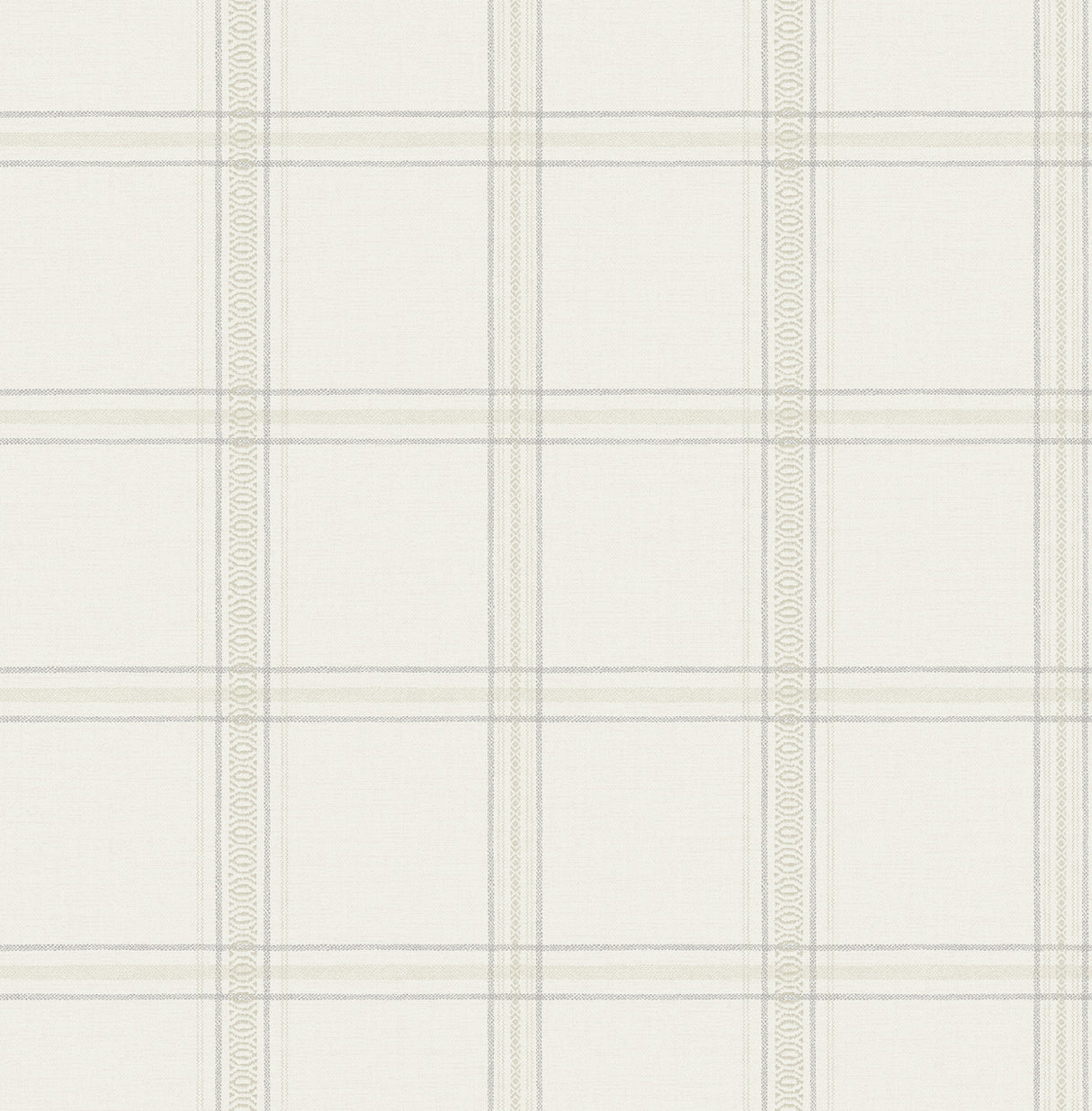 Chesapeake 4192-27606 Auberge White Plaid Wallpaper