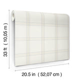 Chesapeake 4192-27606 Auberge White Plaid Wallpaper