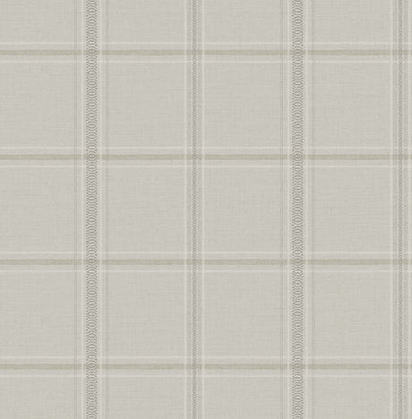 Chesapeake 4192-27608 Auberge Taupe Plaid Wallpaper