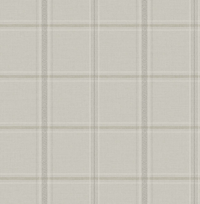 Chesapeake 4192-27608 Auberge Taupe Plaid Wallpaper