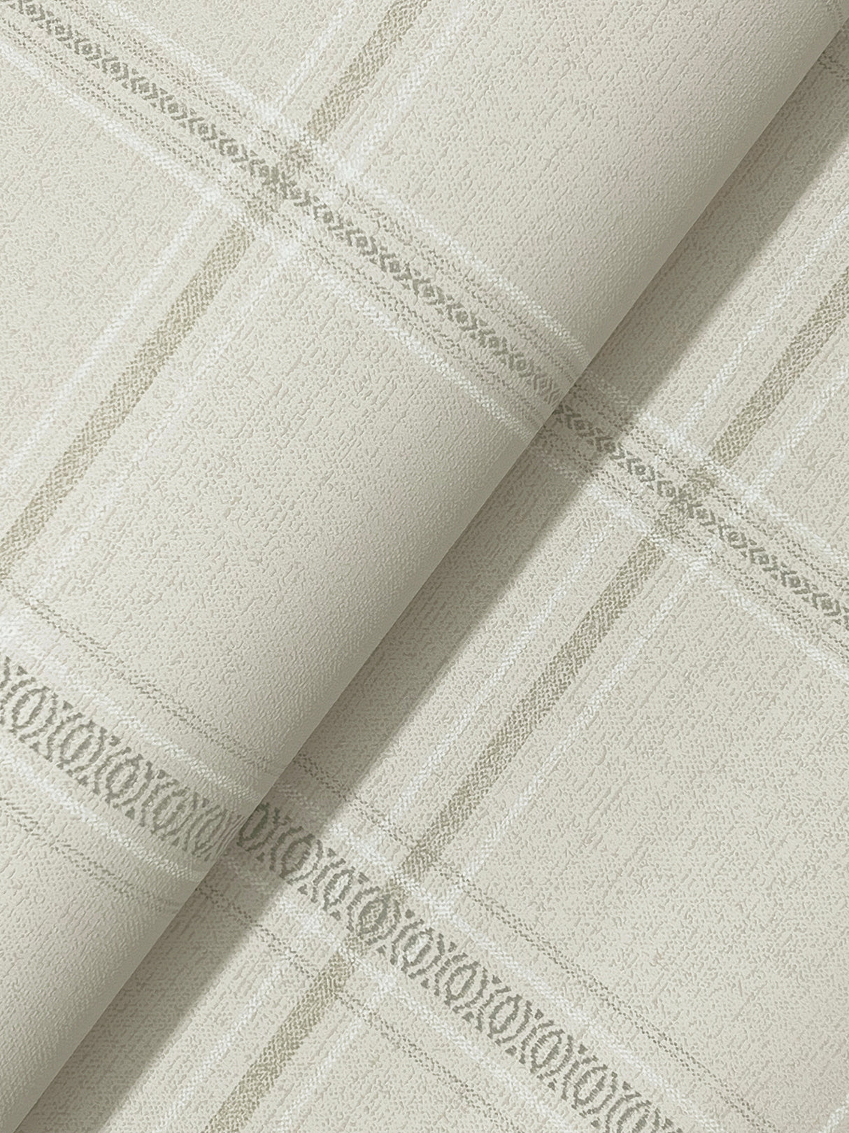 Chesapeake 4192-27608 Auberge Taupe Plaid Wallpaper