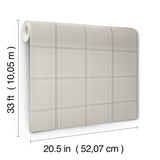 Chesapeake 4192-27608 Auberge Taupe Plaid Wallpaper