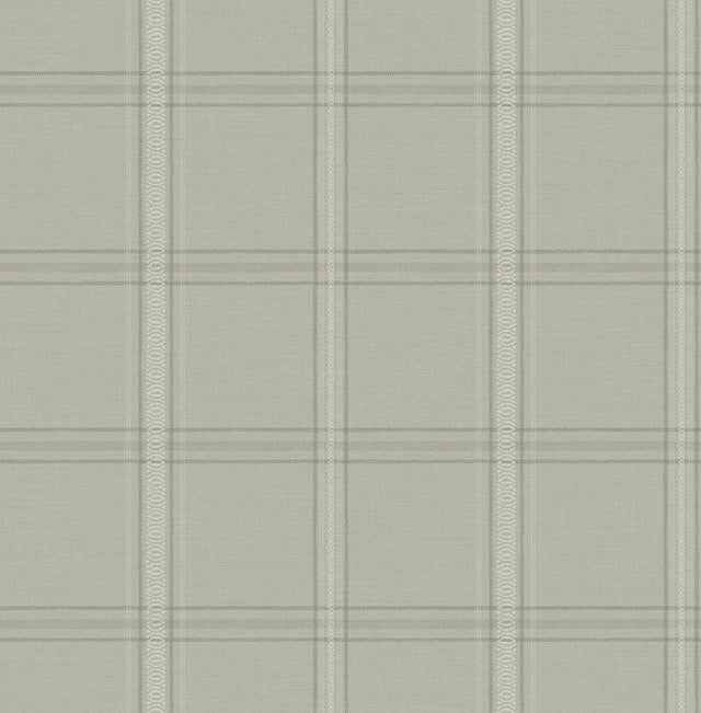 Chesapeake 4192-27609 Auberge Sage Plaid Wallpaper