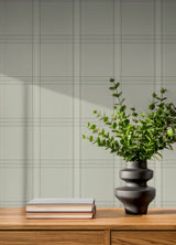 Chesapeake 4192-27609 Auberge Sage Plaid Wallpaper