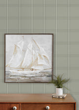 Chesapeake 4192-27609 Auberge Sage Plaid Wallpaper