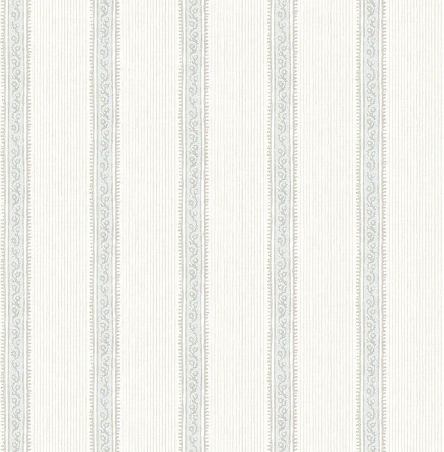 Chesapeake 4192-27690 Mandevilla Light Blue Vine Stripe Wall