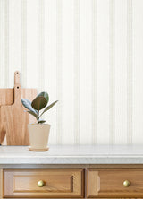 Chesapeake 4192-27691 Mandevilla Beige Vine Stripe Wallpaper
