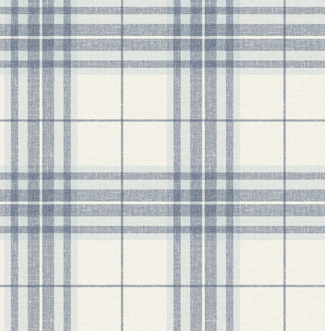 Chesapeake 4192-27692 Cabin Check Blue Plaid Wallpaper