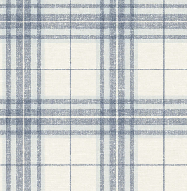 Chesapeake 4192-27692 Cabin Check Blue Plaid Wallpaper