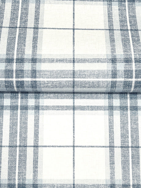 Chesapeake 4192-27692 Cabin Check Blue Plaid Wallpaper