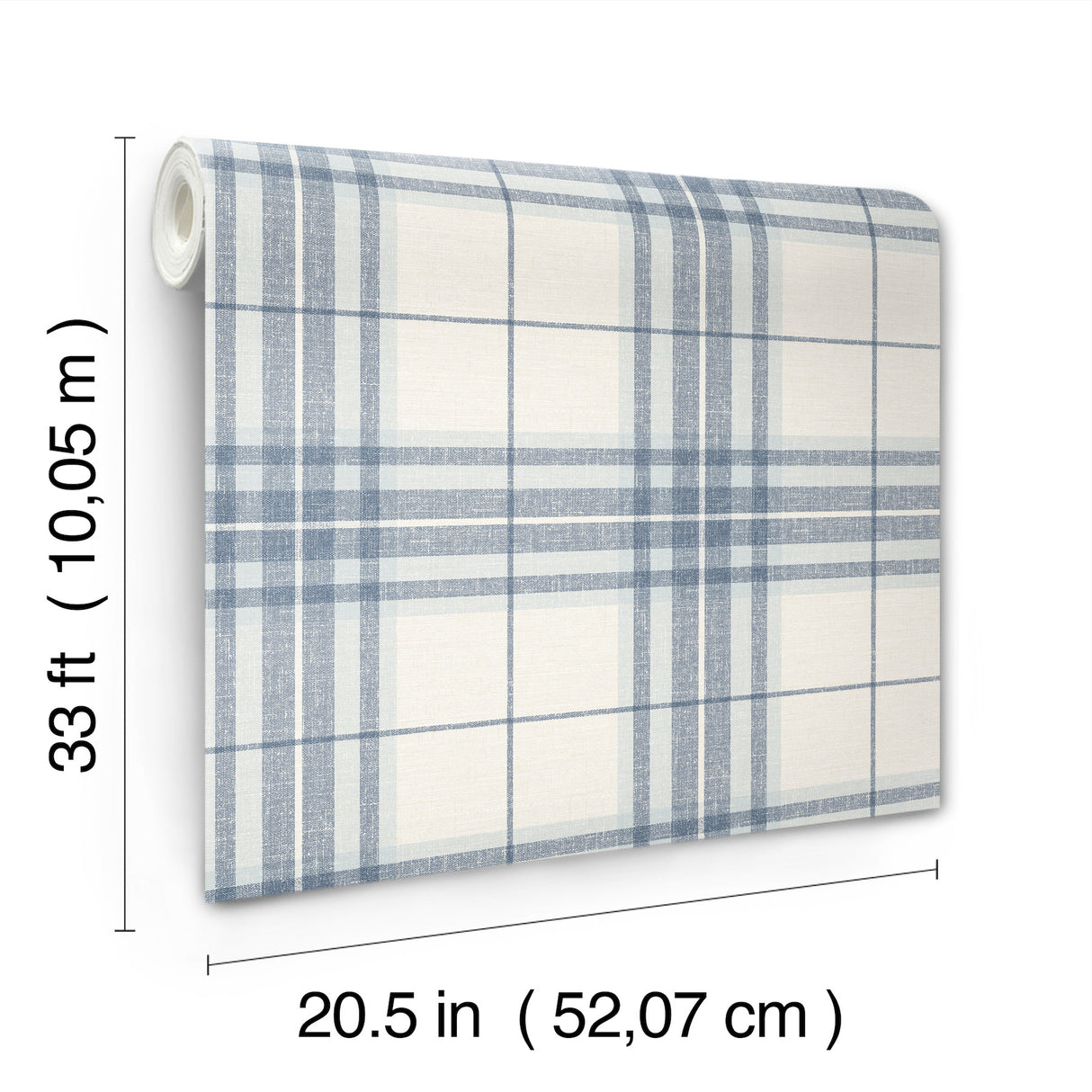 Chesapeake 4192-27692 Cabin Check Blue Plaid Wallpaper