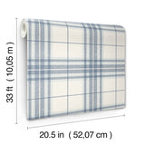 Chesapeake 4192-27692 Cabin Check Blue Plaid Wallpaper