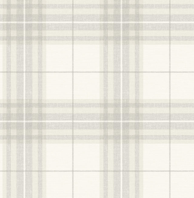 Chesapeake 4192-27693 Cabin Check Grey Plaid Wallpaper