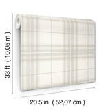 Chesapeake 4192-27693 Cabin Check Grey Plaid Wallpaper