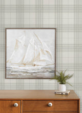 Chesapeake 4192-27693 Cabin Check Grey Plaid Wallpaper