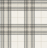 Chesapeake 4192-27694 Cabin Check Charcoal Plaid Wallpaper
