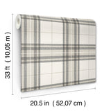 Chesapeake 4192-27694 Cabin Check Charcoal Plaid Wallpaper
