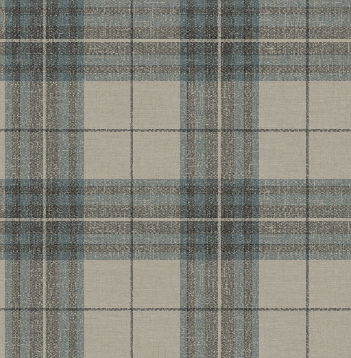 Chesapeake 4192-27695 Cabin Check Teal Plaid Wallpaper