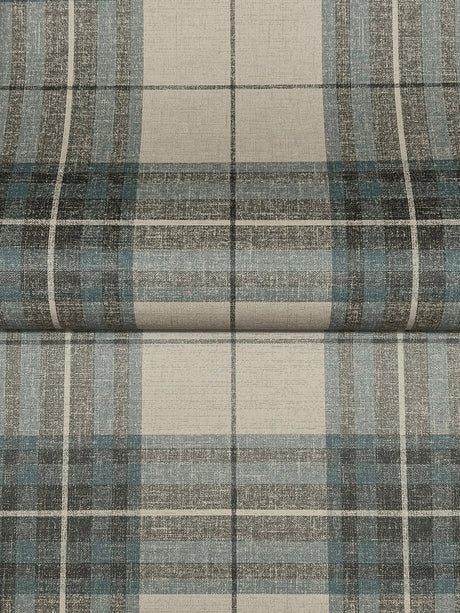 Chesapeake 4192-27695 Cabin Check Teal Plaid Wallpaper